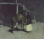Frederic Remington Waiting in the Moonlight (mk43) oil painting artist